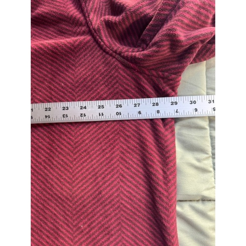 Isaac Mizrahi Live Full Zip Moto Fleece Jacket shirt 3X Burgundy Striped NWOT - Picture 13 of 14